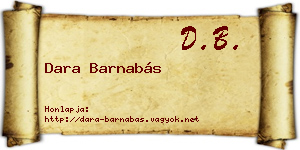 Dara Barnabás névjegykártya